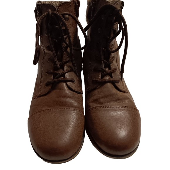 Kohl's Shoes Kohls Women Cognac Brown Bootie W Side Zips Buckle